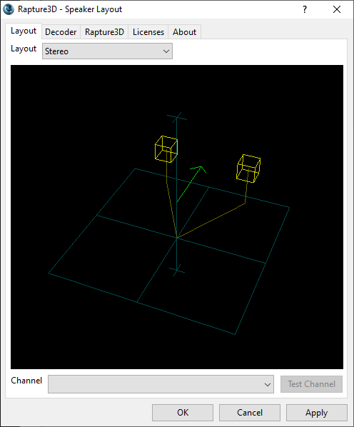 Rapture3D User speaker layout configuration